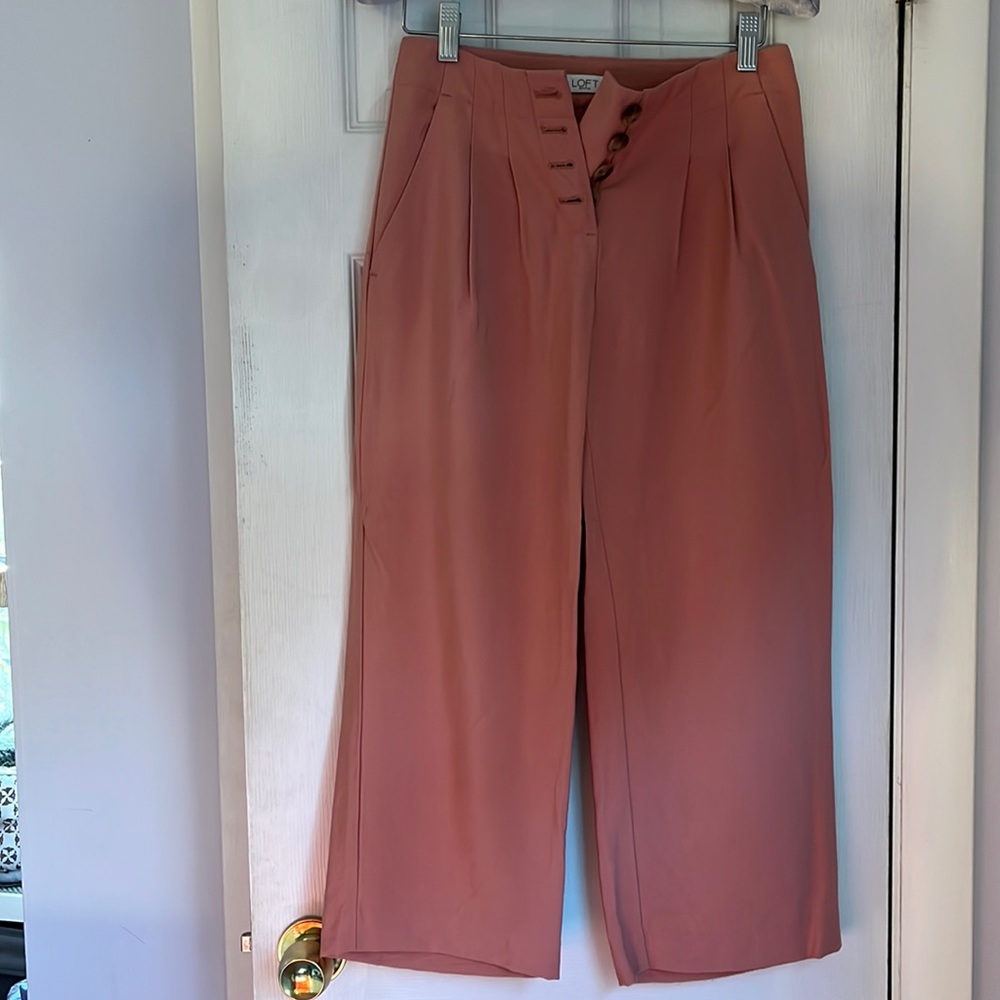 Ann Taylor Loft Dusty Rose Wide Leg Pants